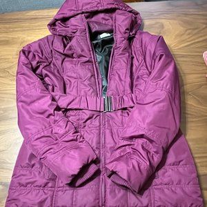 Motherhood Maternity Puffer Jacket with Belt - Size Small
